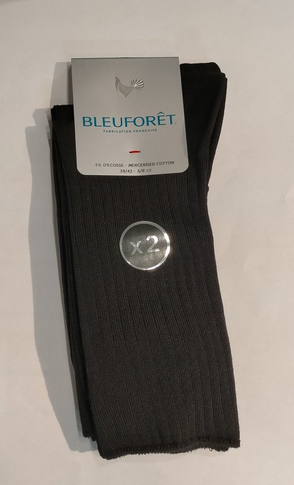 Lot de 2 paires de chaussettes Bleuforêt, non comprimant, fil d'Écosse, noir