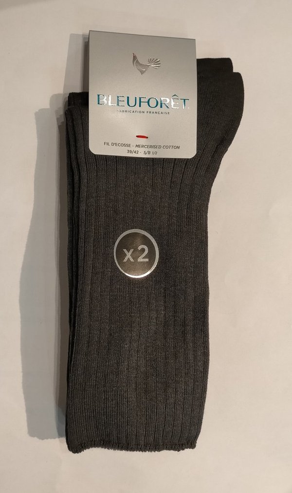 Lot de 2 paires de chaussettes Bleuforêt, non comprimant, fil d'Écosse, anthracite
